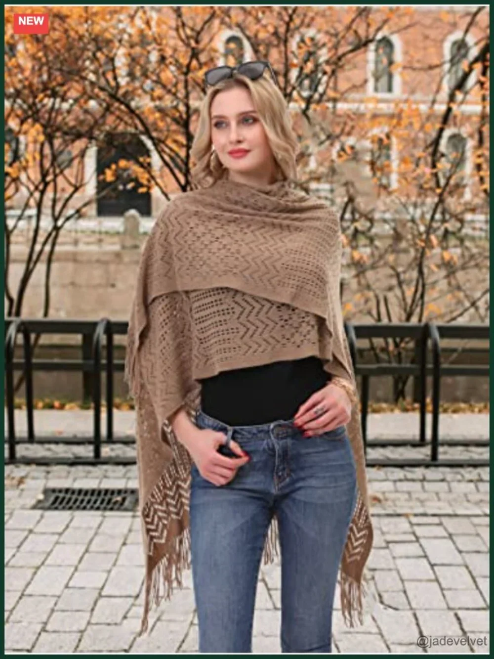 Soft Acrylic Knit Shawl Wrap Poncho Cardigan Cape Fringe Lightweight